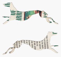 Borzoi cut from postcard for The Enigma of Arrival (V.S. Naipaul)
