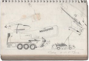 Amphibious tank with roof mounted glider