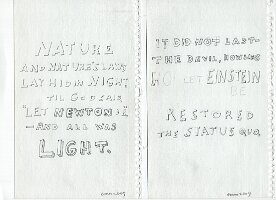 Epitaphs for Newton (Pope) and Einstein (Squire)